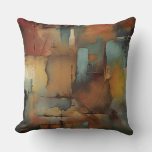 Coussin Chocolat Patchwork Abstrait