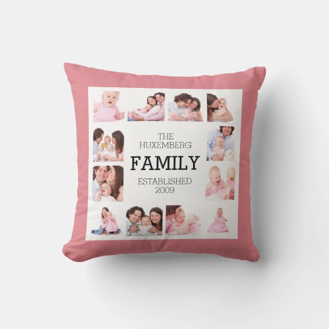 Coussin Choisir les photos de la famille personnalisée cou (Recto)