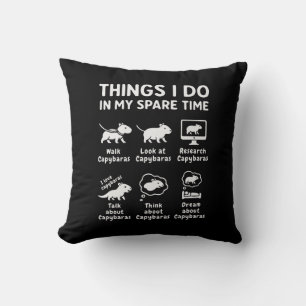 Coussin Choses que je fais pendant mon temps libre Capybar
