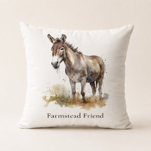 Coussin Chottage de campagne à l'âne personnalisé