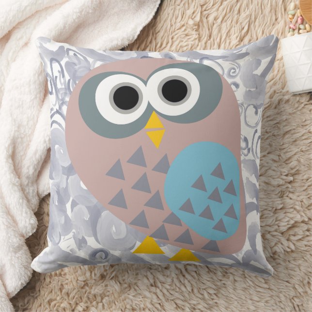 Coussin Chouette avec aquarelle (Couverture)