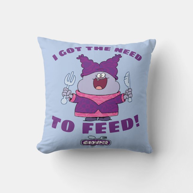 Coussin Chouette avec Fourche et couteau (Recto)