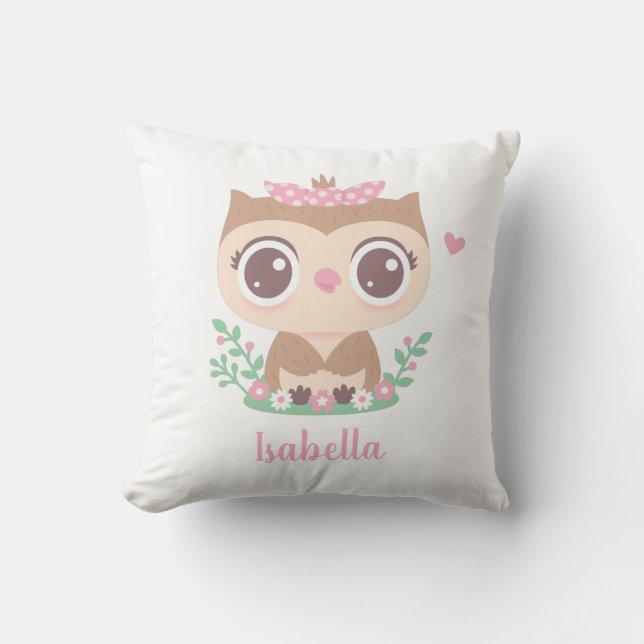Coussin Chouette bébé mignonne avec un nœud pour la nurser (Recto)