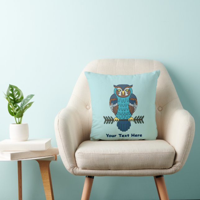Coussin Chouette d'art populaire nordique (Chaise)