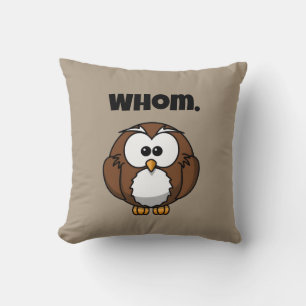 Coussin Chouette de grammaire drôle pour écrivains et mord
