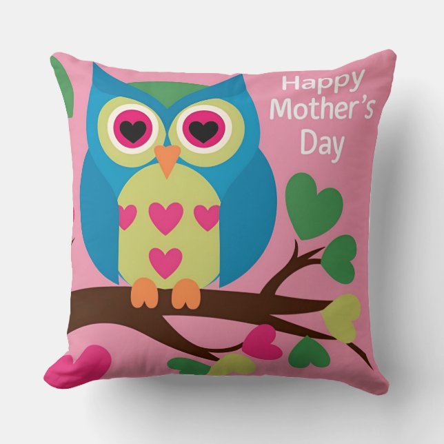 Coussin Chouette de la Fête des Mères : Regard de coeur (Recto)