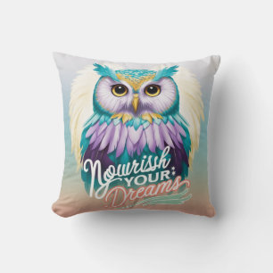 Coussin "Chouette majestueuse avec un message motivationne