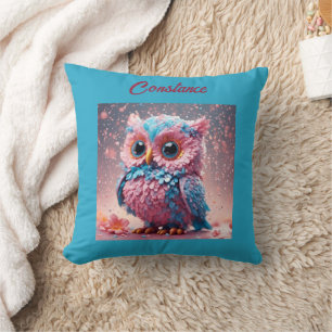 Coussin Chouette personnalisée dans les pastels
