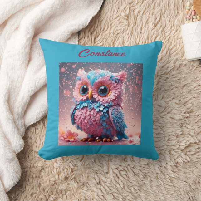 Coussin Chouette personnalisée dans les pastels (Couverture)
