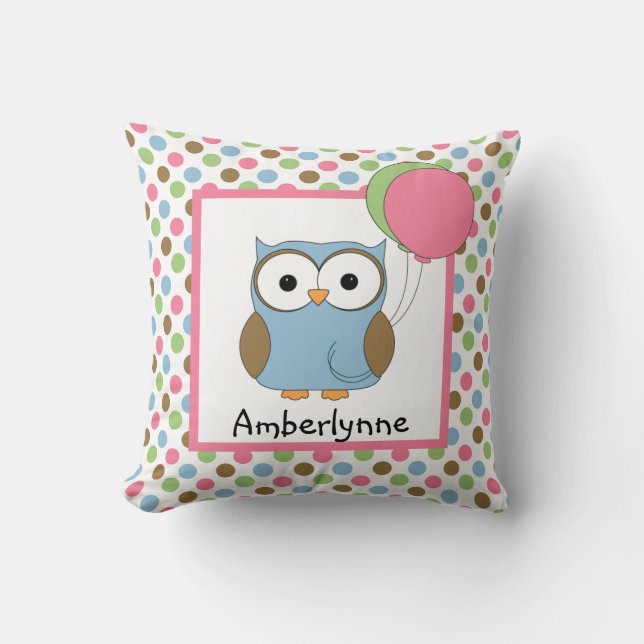 Coussin Chouette personnalisée pour enfant mignonne avec b (Recto)