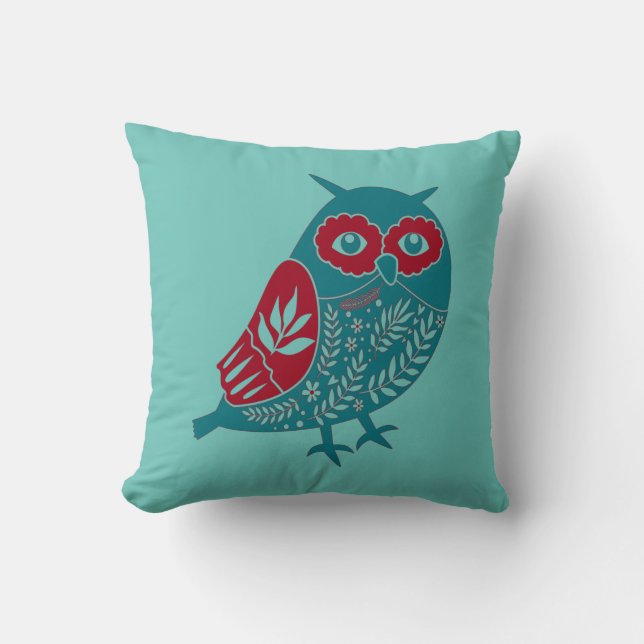 Coussin Chouette scandinave Design abstrait (Recto)