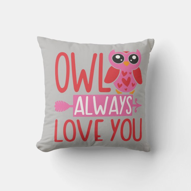 Coussin Chouette t'aime toujours (Recto)