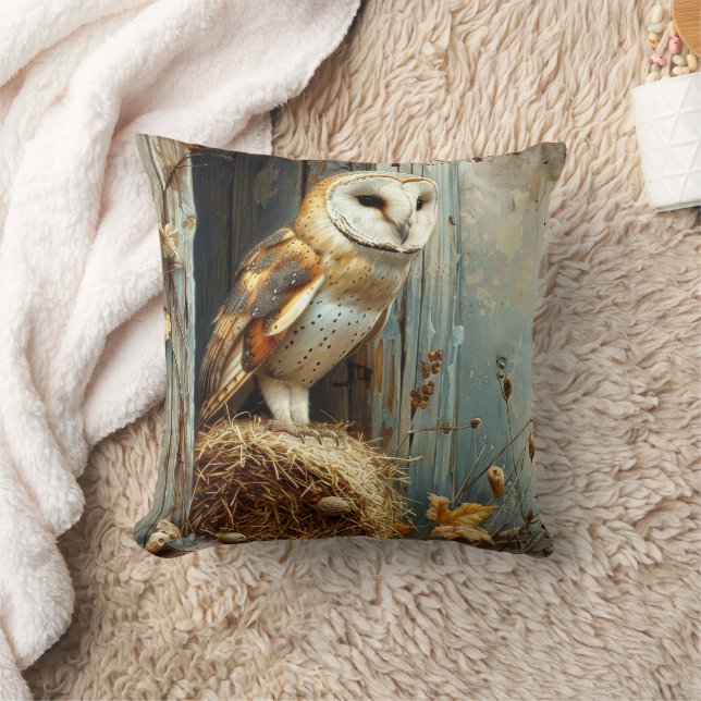 Coussin Chouette vintage en automne (Couverture)
