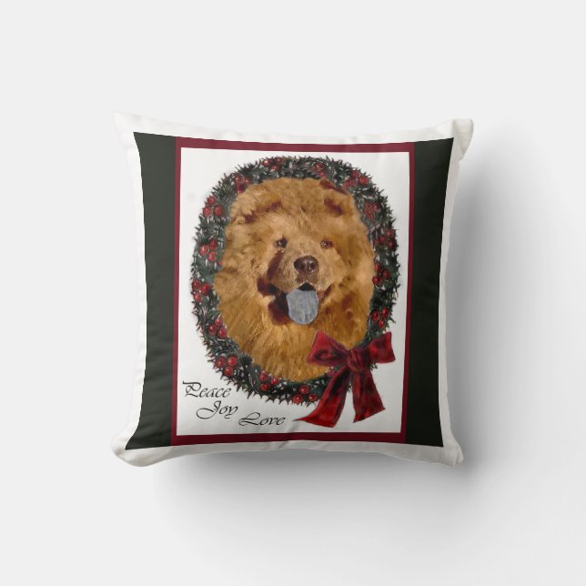 Coussin Chow Chow Noël (Recto)