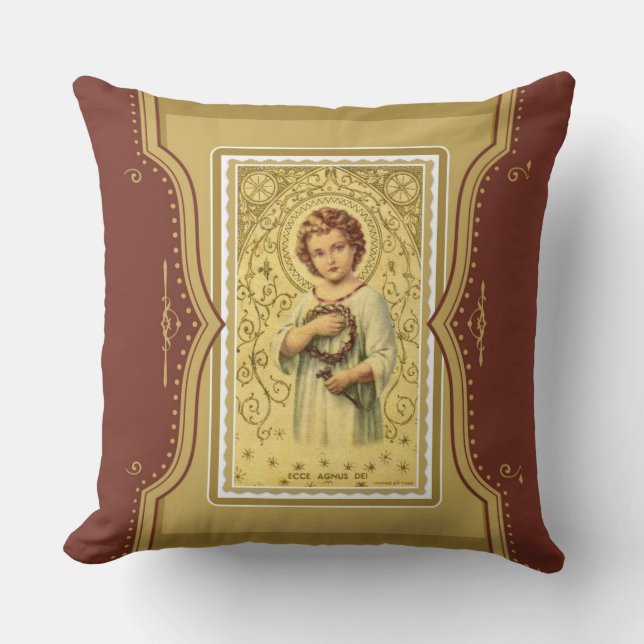 Coussin Christ Enfant Jésus couronne d'épines et de ongles (Recto)
