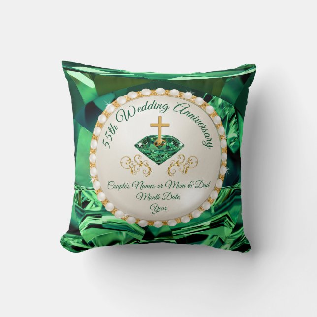 Coussin Christian, 55e anniversaire de mariage (Recto)