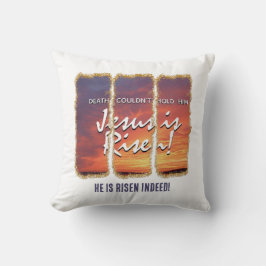 Coussin Christian Easter JESUS IS RISEN Custom Glitter