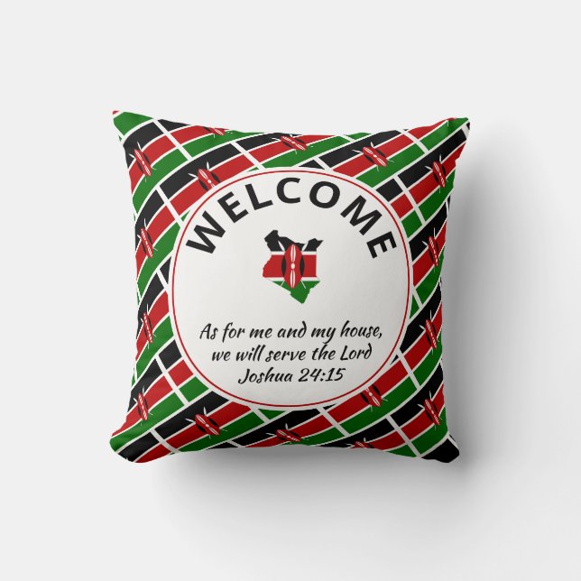 Coussin Christian KENYA Bienvenue (Recto)