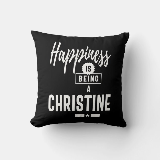 Coussin Christine Nom personnalisé Cadeau Anniversaire (Recto)