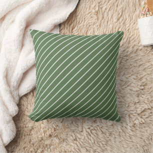 Coussin Christmas 2 Different Sides Green & White Stripes