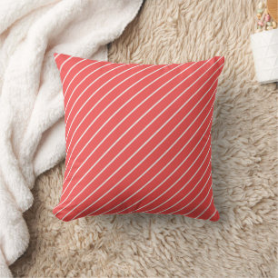 Coussin Christmas 2 Different Sides Red & White Stripes