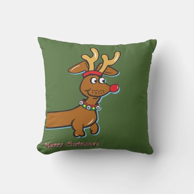 Coussin Christmas Dachshund (Recto)