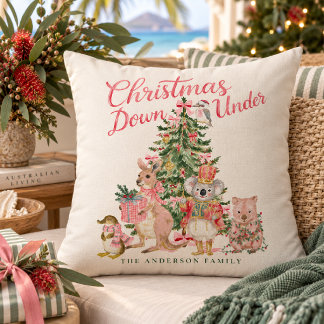 Coussin Christmas Down Under Personalized Family Pillow
