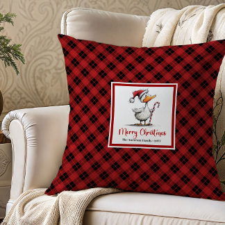 Coussin Christmas Funny Quirky Geese Throw Pillow Decor
