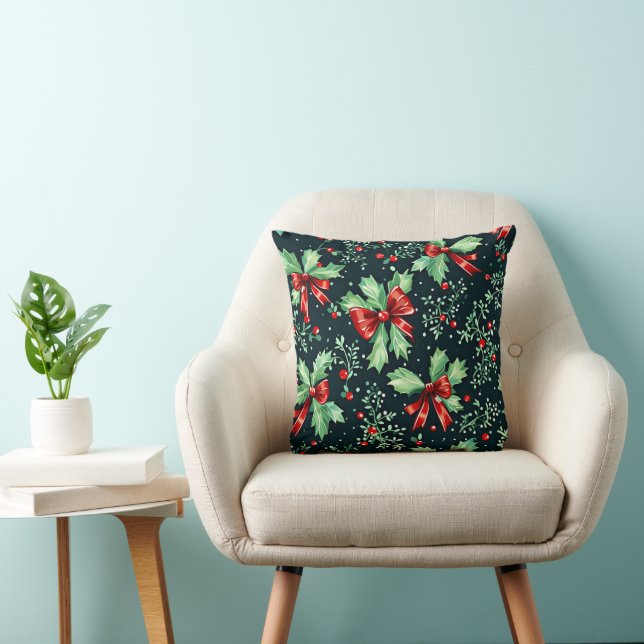 Coussin Christmas Holly Berry Motif (Chaise)