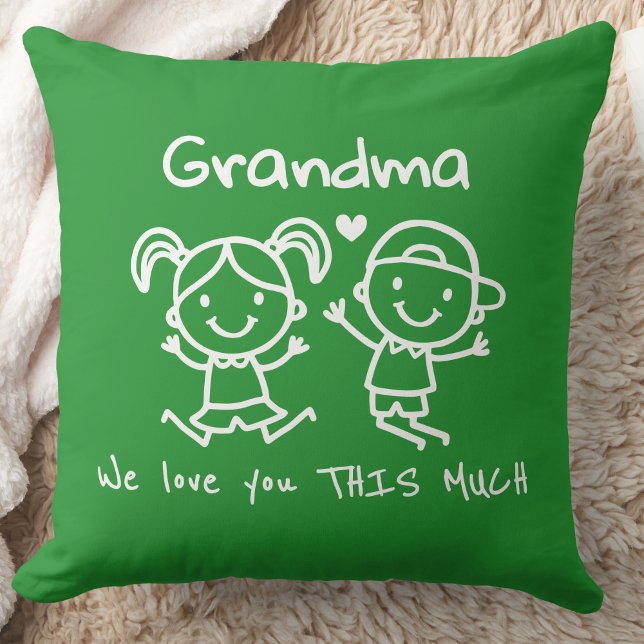 Coussin Christmas Love You Grandma Fun Graphic Gift (Créateur téléchargé)