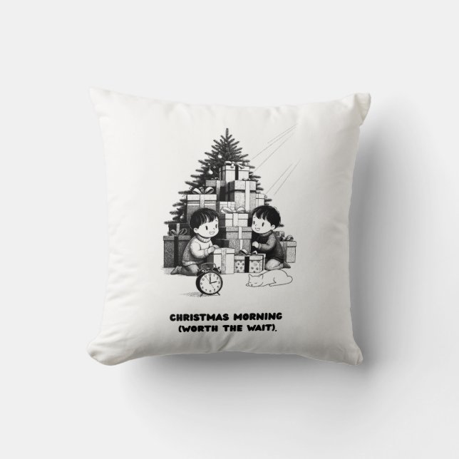 Coussin Christmas Morning T-Shirt | Minimalist Kids Gifts (Recto)