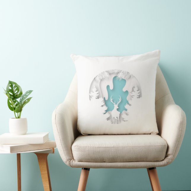 Coussin Christmas Pillow – Frosty Holiday Decor (Chaise)