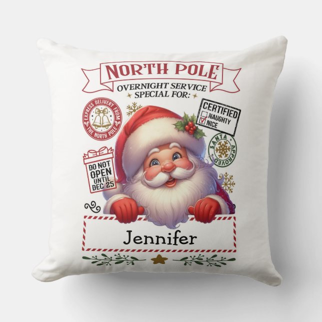 Coussin Christmas Santa Throw Pillow (Recto)