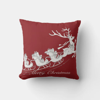 Coussin Christmas Sleigh with Reindeer