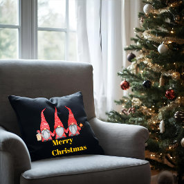 Coussin Christmas Throw Pillow with Gnome