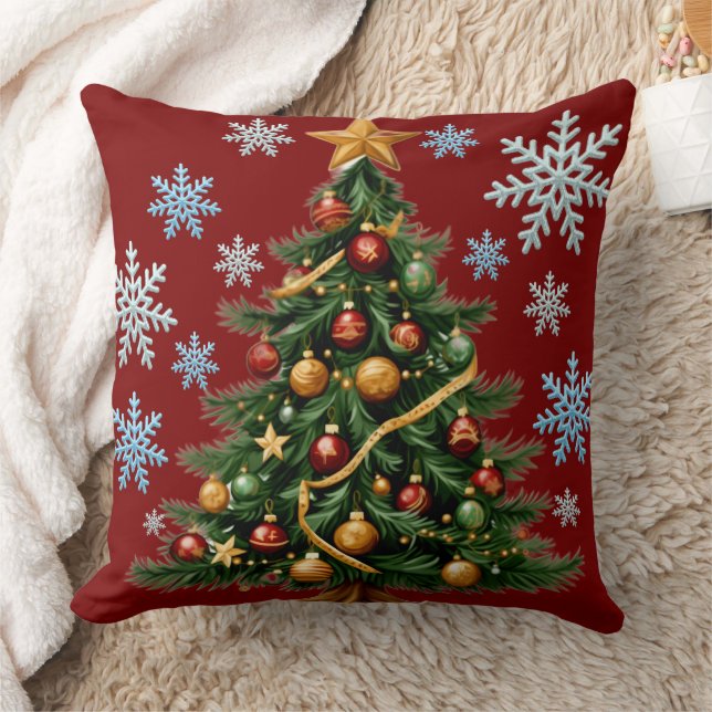 Coussin Christmas Tree Throw Pillow (Couverture)