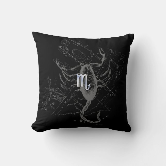 Coussin Chrome comme Scorpio Zodiac Symbole sur Hevelius (Recto)