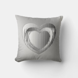 Coussin Chrome poli coeur texturé