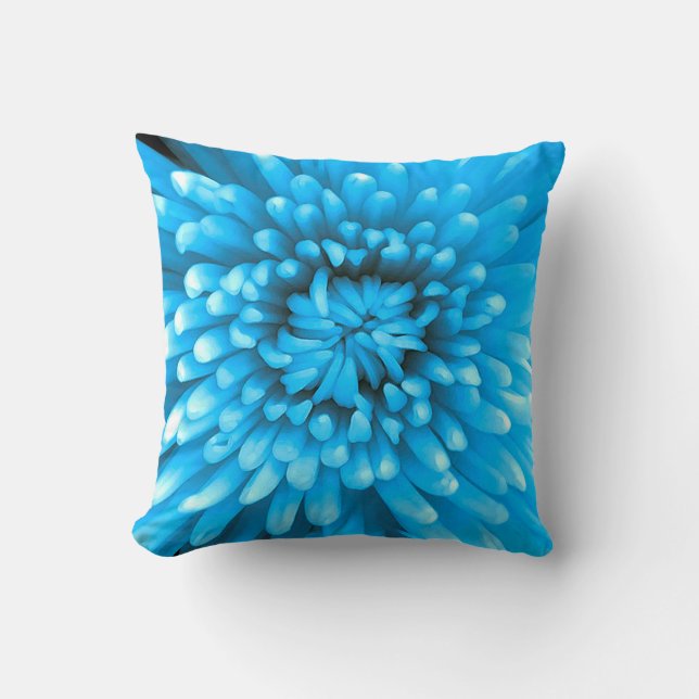 Coussin Chrysanthème bleu (Recto)