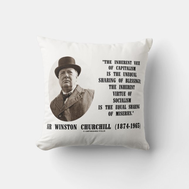 Coussin Churchill Inhérent Vice Of Capitalism Virtue Citat (Recto)