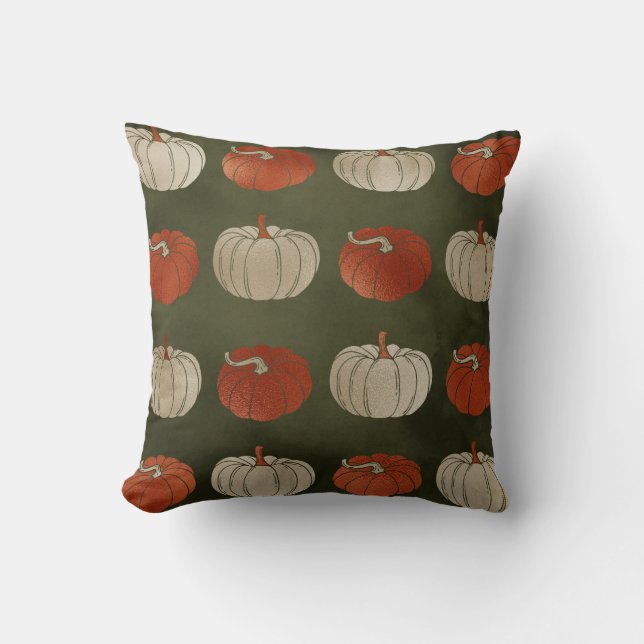 Coussin Chute de Citrouilles réversible (Recto)