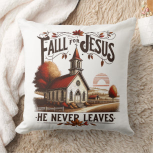 Coussin Chute pour Jésus, il n'a jamais été feuille