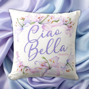 Coussin Ciao Bella LysCadeau personnalisé pour demoiselle 