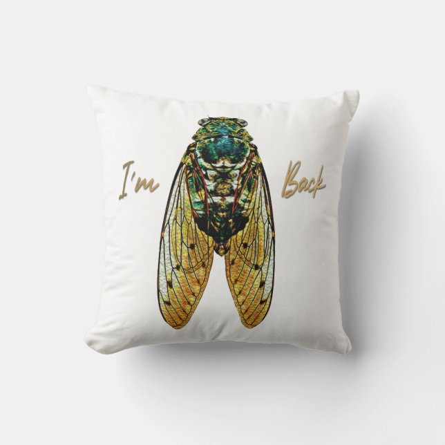 Coussin Cicada Pilow, Cicadoidea, Bogue d'insectes, Entomo (Recto)