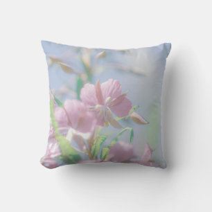 Coussin Ciel Bleu Feuilles De Plantes Vertes Fleurs Violet