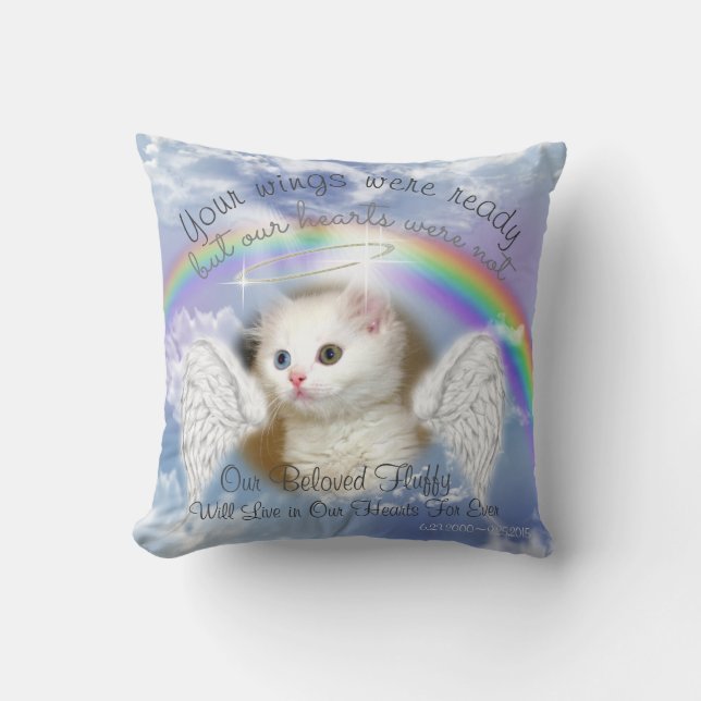 Coussin Ciel céleste avec Rainbow Pet Memorial (Recto)