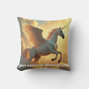 Coussin Ciel de licorne magique Monogramme Nom