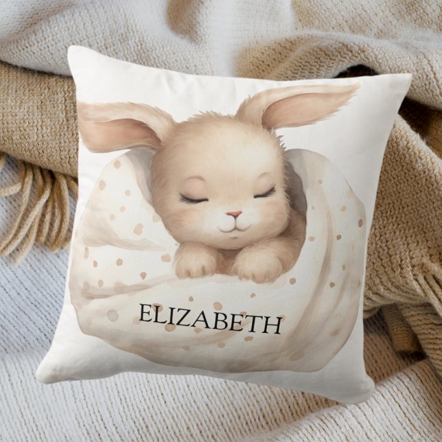 Coussin Ciel de lune de lapin beige mignon pouponnière boh (Créateur téléchargé)