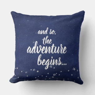Coussin Ciel de nuit bleu et blanc et donc l'aventure comm