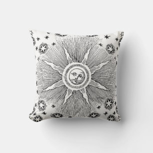Coussin Ciel Nocturne Antique Étoiles Solaires Zodiaque Mé